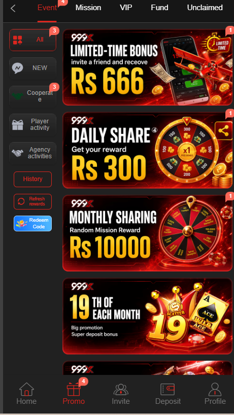 9999sx game rs6666 bonus
9999sx daily share bonus of rs300
999sx game monthy sharing bonus of 100000
