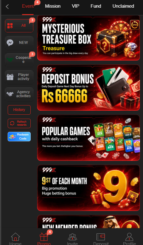 9999sx mysterious treasure box bonus
9999sx gae rs 666666 deposit bonus
